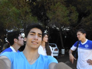 The competitors take a break from the intense pressure of competition casting! Left to right: Sami, Nico, Thea and Gary