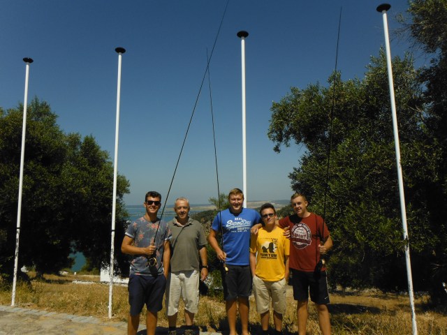 The fishing party. Left to right: Daniel, moi, Ryan, Damian and Leo