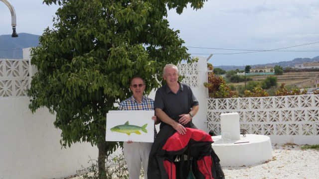 I traded this float tube for 3 watercolour paintings. Harry Abbott is here in the photo with me. He is an old fishing buddy of mine and I have spent more days out tubing with him than with anybody else.