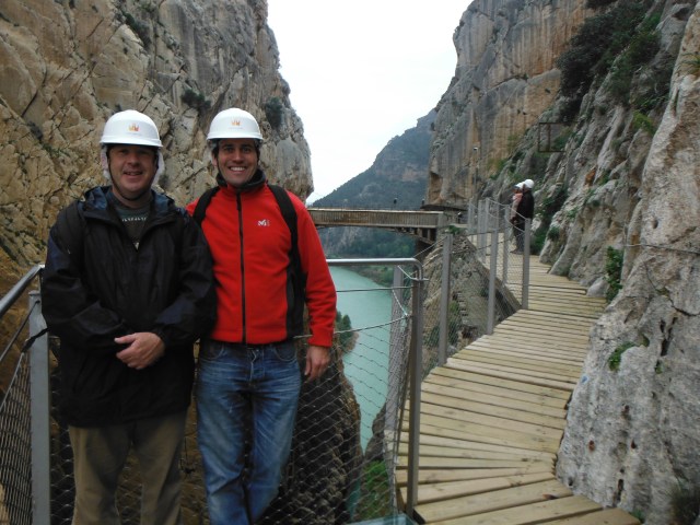 Two intrepid adventurers! My wife saw this picture and says I look like a dork. It´s the hair net apparently!